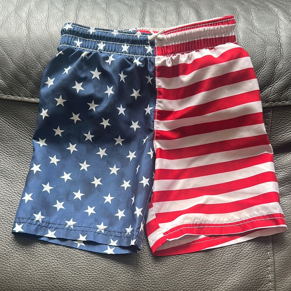 Old Navy Blue and White Swim Trunks with Star Design